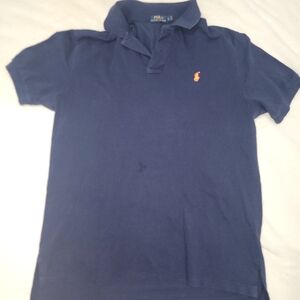 Ralph Lauren Navy Polo with Orange Logo